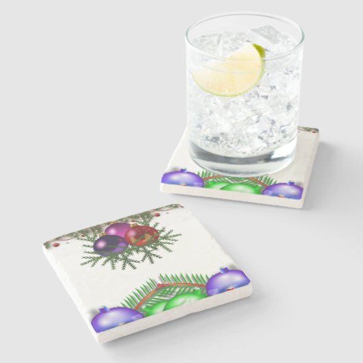 Onderzetter kerst met marmer Stone (Zijkant)