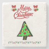 Onderzetter kerst met marmer Stone (Voorkant)