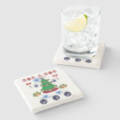 Onderzetter kerst met marmer Stone (Zijkant)