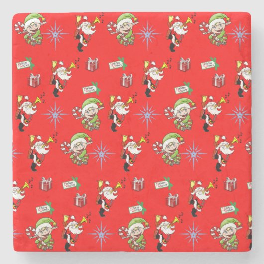 Onderzetter kerst met marmer Stone (Voorkant)