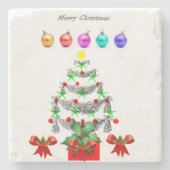 Onderzetter kerst met marmer Stone (Voorkant)