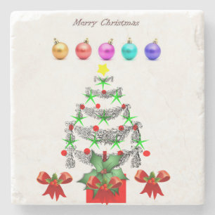 Onderzetter kerst met marmer Stone