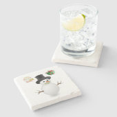 Onderzetter kerst met marmer Stone (Zijkant)