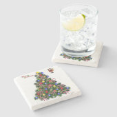 Onderzetter kerst met marmer Stone (Zijkant)