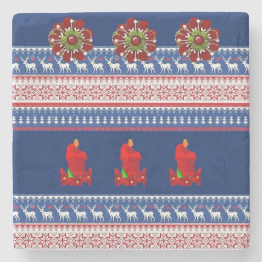 Onderzetter kerst met marmer Stone (Voorkant)