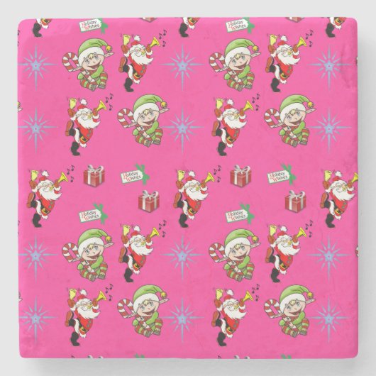 Onderzetter kerst met marmer Stone (Voorkant)