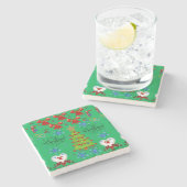 Onderzetter kerst met marmer Stone (Zijkant)