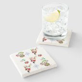 Onderzetter kerst met marmer Stone (Zijkant)