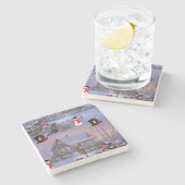 Onderzetter kerst met marmer Stone (Zijkant)