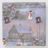 Onderzetter kerst met marmer Stone (Voorkant)