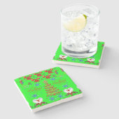 Onderzetter kerst met marmer Stone (Zijkant)