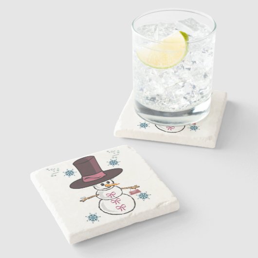 Onderzetter kerst met marmer Stone (Zijkant)