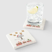 Onderzetter kerst met marmer Stone (Zijkant)