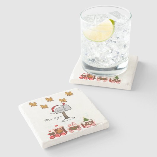 Onderzetter kerst met marmer Stone (Zijkant)