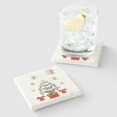 Onderzetter kerst met marmer Stone (Zijkant)