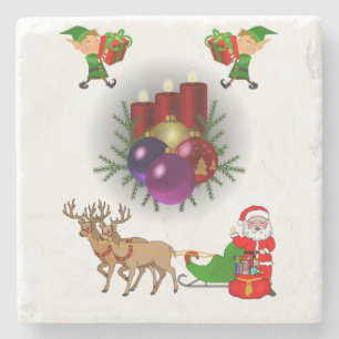 Onderzetter kerst met marmer Stone