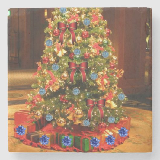 Onderzetter kerst met marmer Stone (Voorkant)