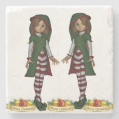 Onderzetter kerst met marmer Stone (Voorkant)