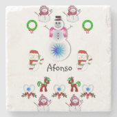 Onderzetter kerst met marmer Stone (Voorkant)