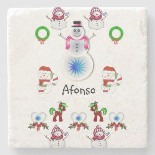 Onderzetter kerst met marmer Stone