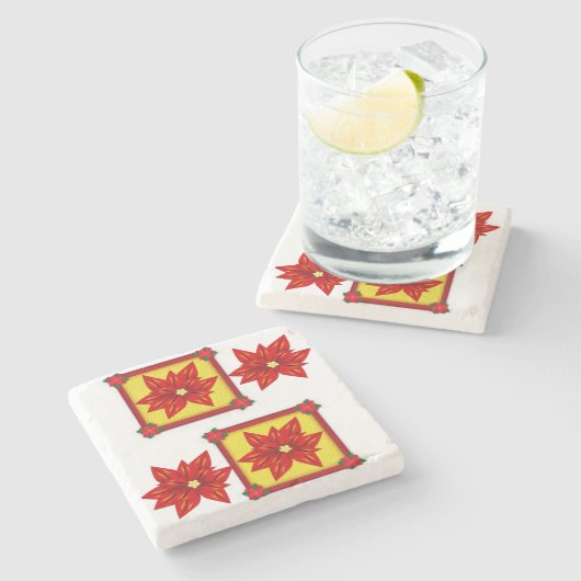 Onderzetter kerst met marmer Stone (Zijkant)