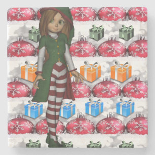 Onderzetter kerst met marmer Stone