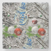 Onderzetter kerst met marmer Stone (Voorkant)