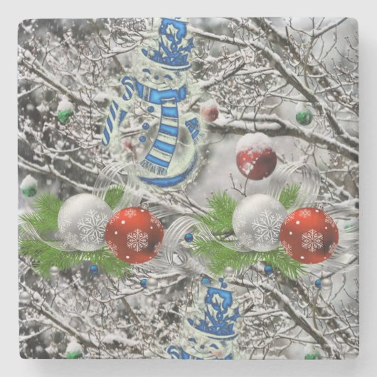 Onderzetter kerst met marmer Stone (Voorkant)