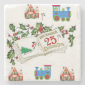 Onderzetter kerst met marmer Stone (Voorkant)