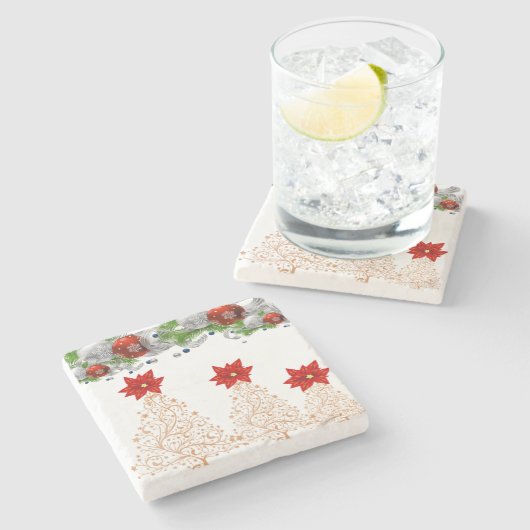 Onderzetter kerst met marmer Stone (Zijkant)