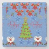 Onderzetter kerst met marmer Stone (Voorkant)