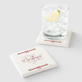 Onderzetter kerst met marmer Stone (Zijkant)