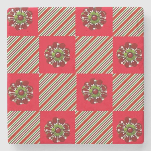 Onderzetter kerst met marmer Stone (Voorkant)