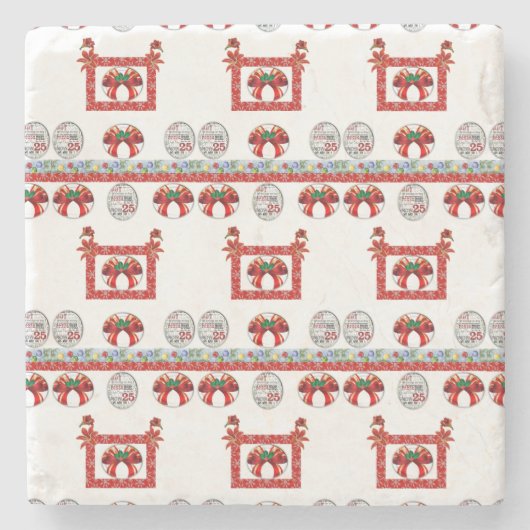 Onderzetter kerst met marmer Stone (Voorkant)