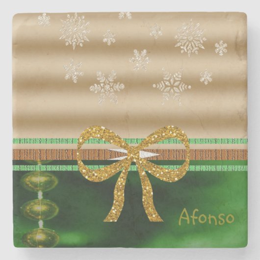 Onderzetter kerst met marmer Stone (Voorkant)