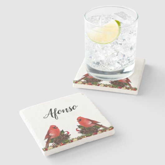 Onderzetter kerst met marmer Stone (Zijkant)