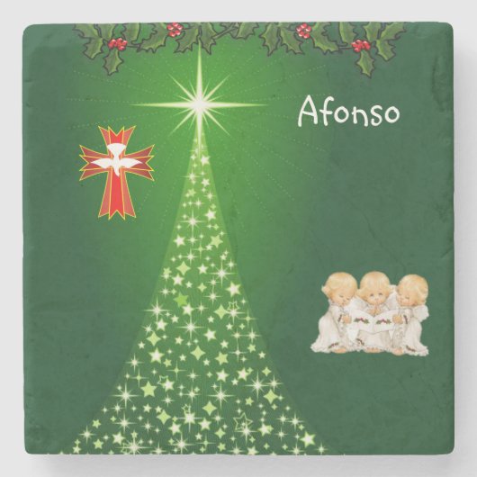 Onderzetter kerst met marmer Stone (Voorkant)