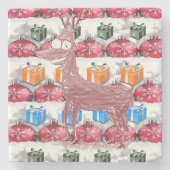 Onderzetter kerst met marmer Stone (Voorkant)