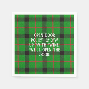 Onderzetter kerstgroen geprezen grappigheidspapier servet