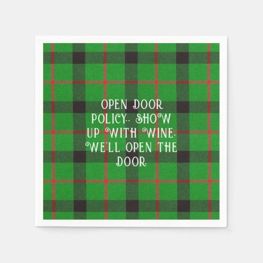 Onderzetter kerstgroen geprezen grappigheidspapier servet (Voorkant)