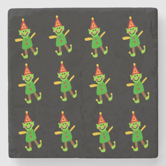 Onderzetter kerstmarmer, Elf (Voorkant)