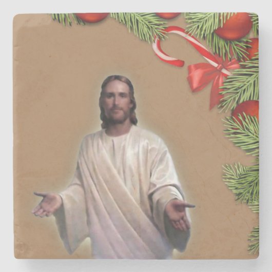 Onderzetter kerstmarmer, Jezus Christus (Voorkant)