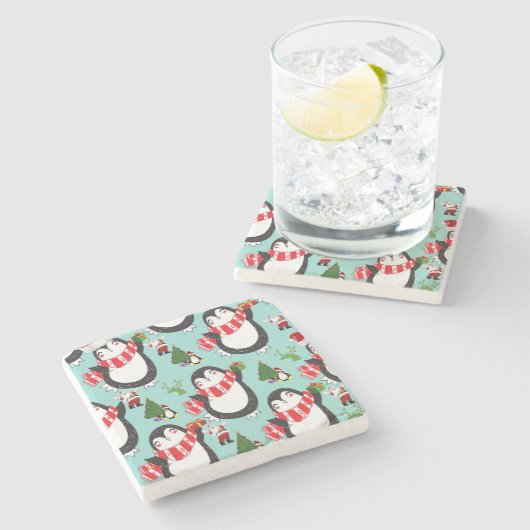 Onderzetter kerstmarmer, Penguin (Zijkant)