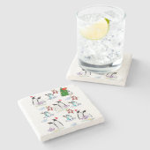 Onderzetter kerstmarmer, Penguin Snowman (Zijkant)