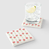 Onderzetter kerstmarmer, Poinsettia (Zijkant)