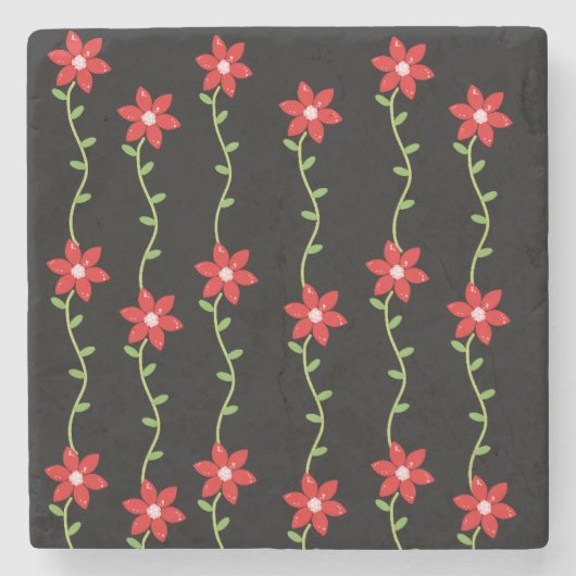 Onderzetter kerstmarmer, Poinsettia (Voorkant)