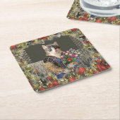 Onderzetter kerstpapier koninklijk prinses Cat (Schuin)