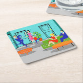 Onderzetter Klassieke televisie-omroep Retro (Schuin)