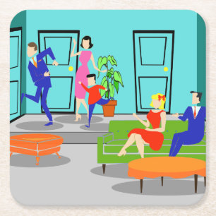 Onderzetter Klassieke televisie-omroep Retro