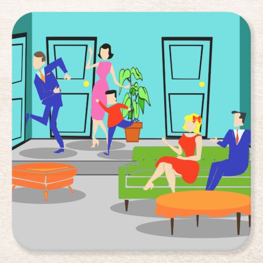 Onderzetter Klassieke televisie-omroep Retro (Voorkant)